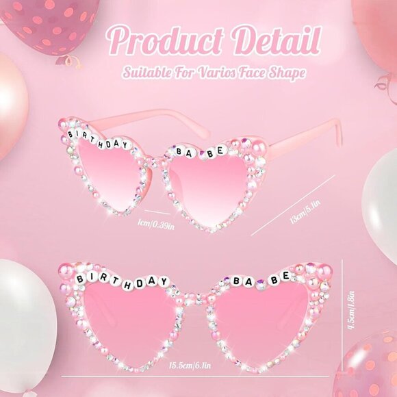 Birthday Girl' Sunglasses - Pink Party Glasses for Women, Gifts, Accessories and - Picture 3 of 7
